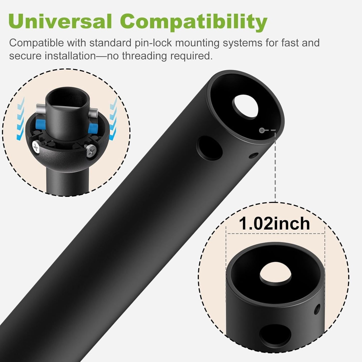 72-Inch Downrod Extension Ceiling Fan Tannery Powder Coat Finish Bronze Strong