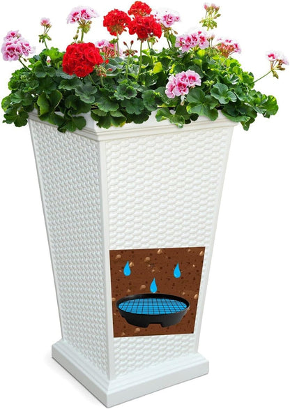 8 Pack of 6.7” Invisible Self-Watering Planter w/ Hanging Basket Black