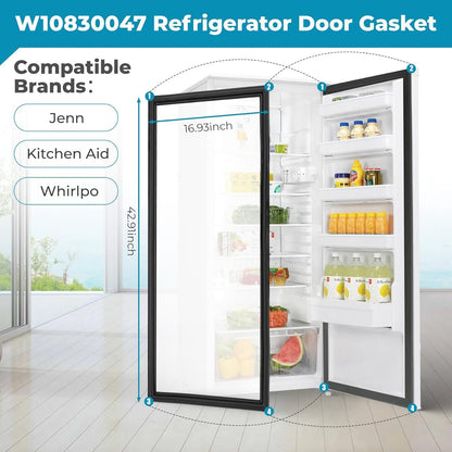 W10830047 Refrigerator Door Gasket Fits Whirlpool JennAir KitchenAid 42.91x16.93