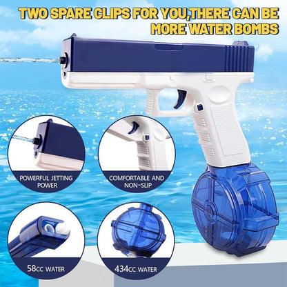 Electric Automatic Water Soaker Gun Toy 32FT Range Fighting Play Pistol