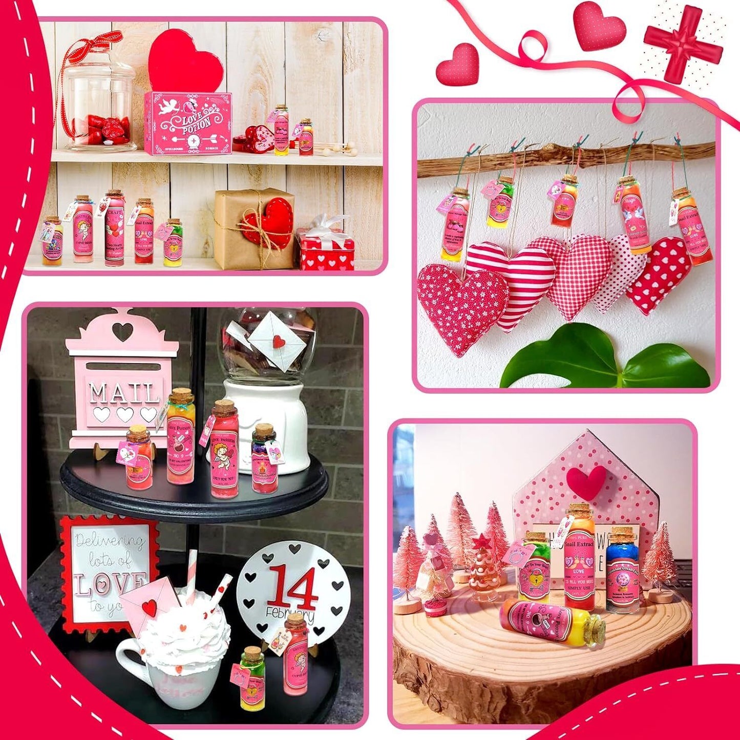 110 Pcs Friendship Love Potion Kits Valentines Day Decorations with Love Potion