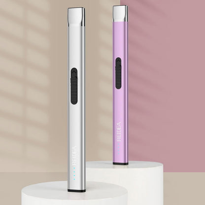 REIDEA R1 Flat Electronic Candle Lighter:  USB Rechargeable Arc Lighter - Silver