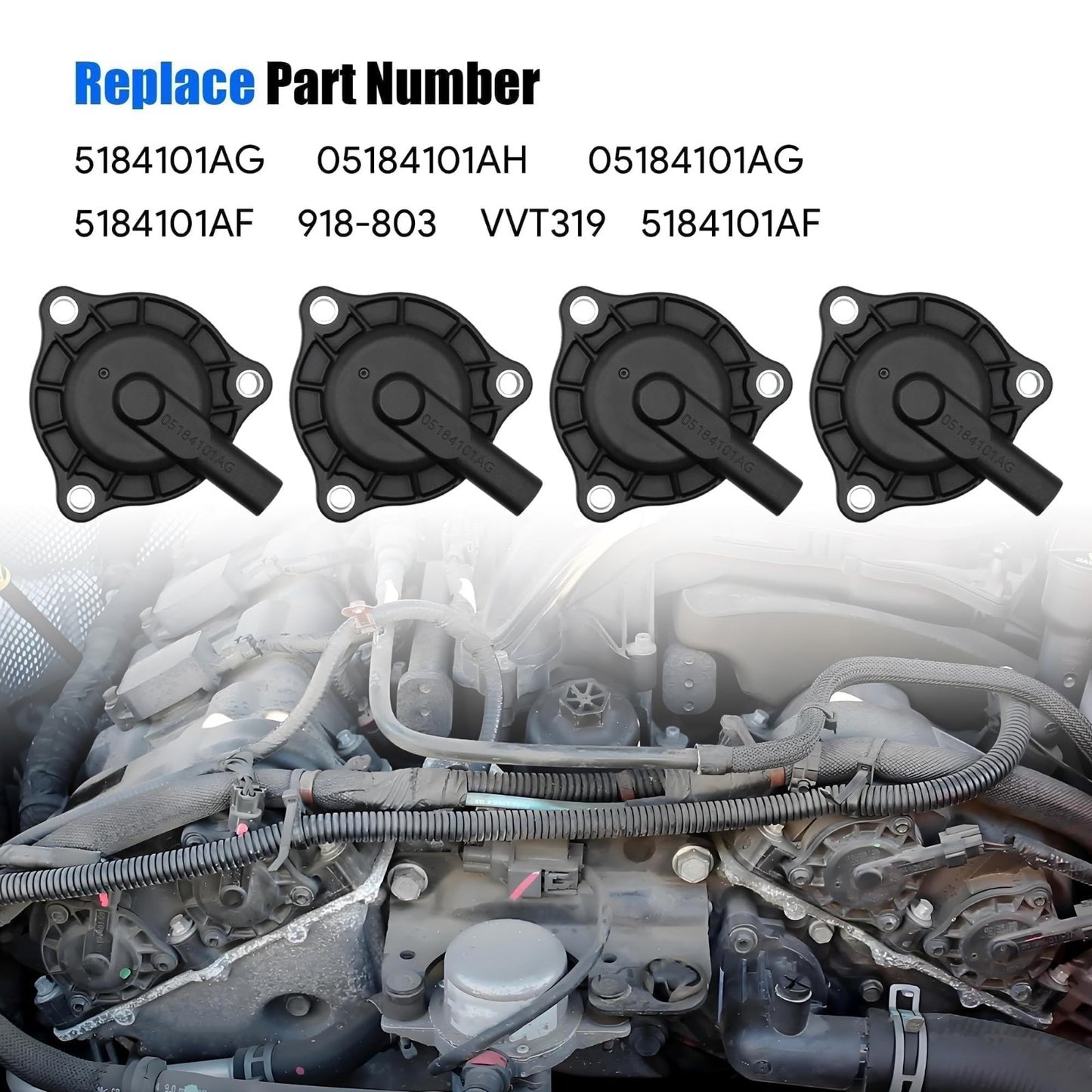 4x Camshaft Phaser Actuator VVT Solenoid 05184101AG For Dodge Jeep Ram Chrysler