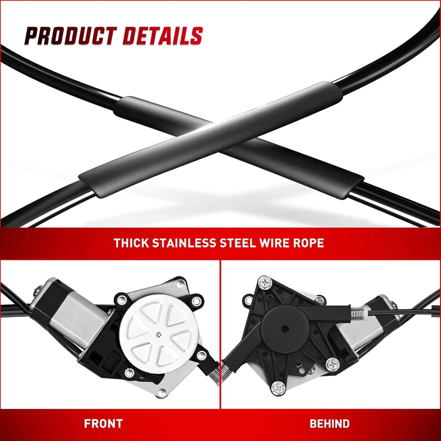 748‑913 Front Passenger Window Regulator w/ Motor for Jeep Wrangler JK