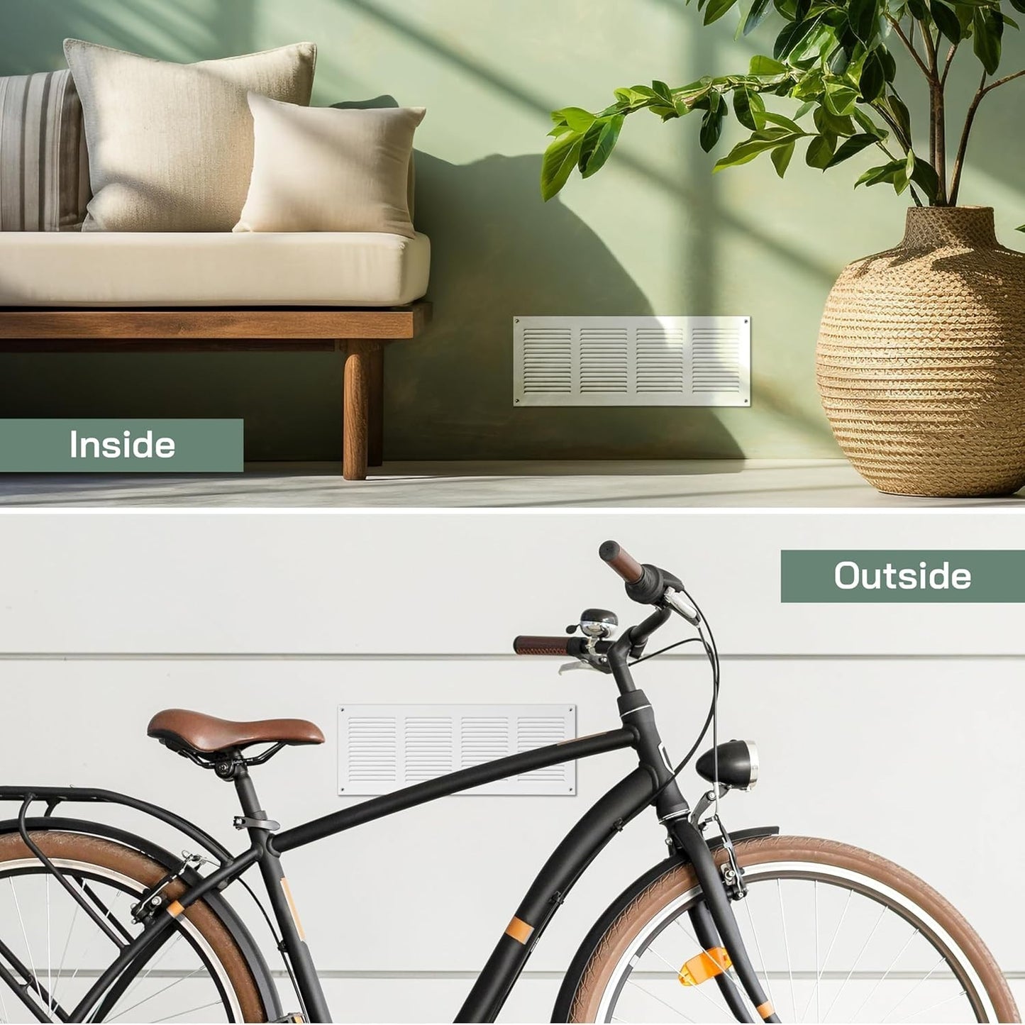 16x6 Air Return Grill with Pest Guard Screen Metal HVAC Vent Cover White -3 pack