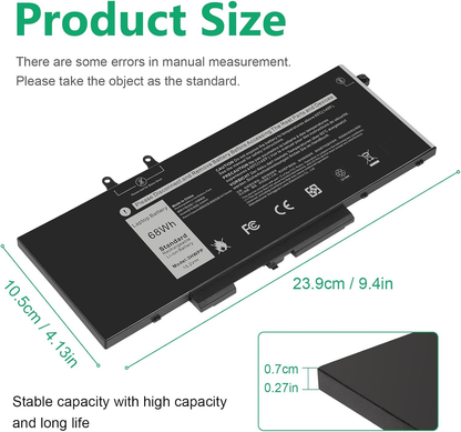 3HWPP Laptop Battery for Dell Latitude 5401 5410 5411 5501 5510 5511 Precision