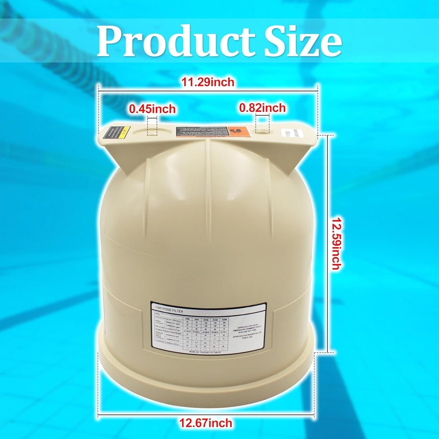 Lid Assembly 178561 for Clean & Clear & Predator Pool/Spa Cartridge Filters