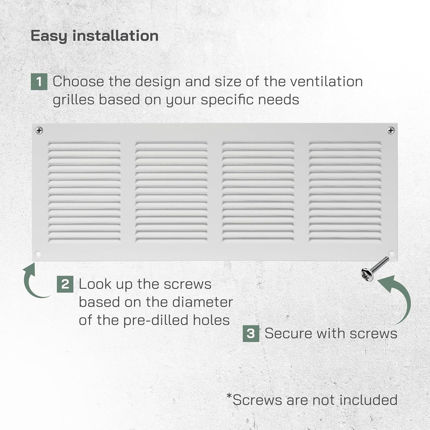 16x6 Air Return Grill with Pest Guard Screen Metal HVAC Vent Cover White -3 pack