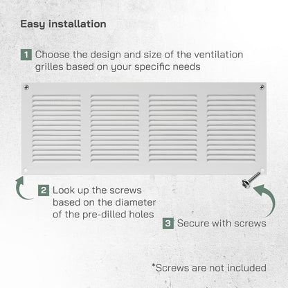 16x6 Air Return Grill with Pest Guard Screen Metal HVAC Vent Cover White -3 pack