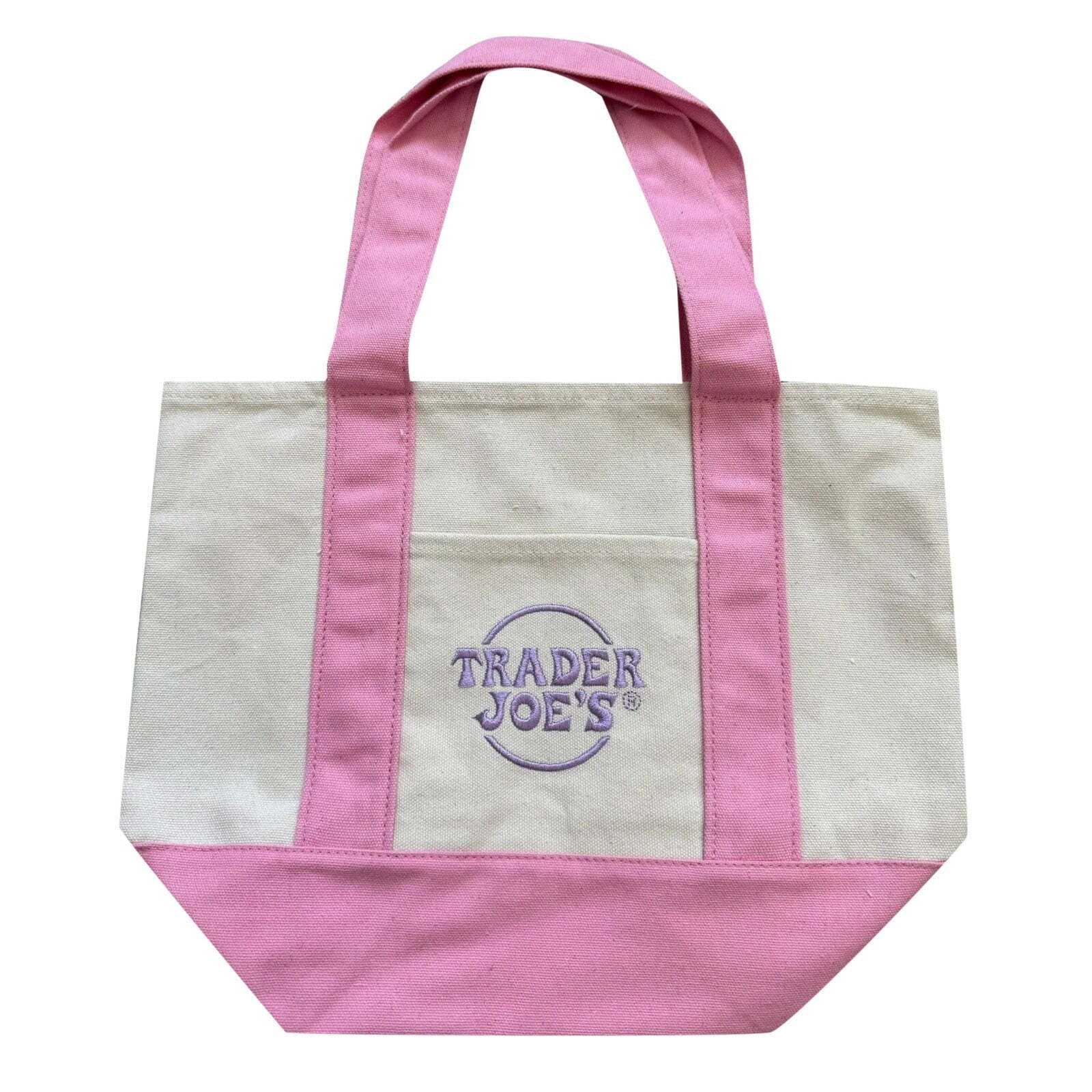 Trader Joe's Pastel Mini Canvas Tote Bags 2025 - LIMITED EDITION - Free Shipping TJ021B-003