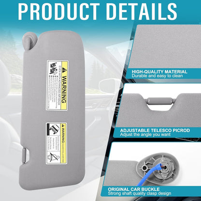 Driver Sun Visor w/ Light for Honda CR-V 2017-2022 83280-TLA-A62 Gray Left