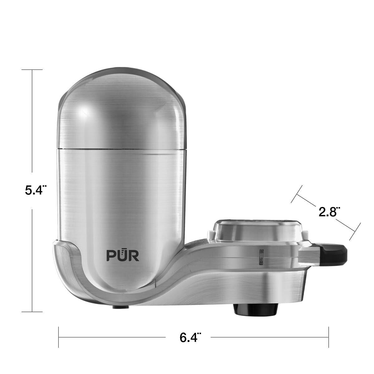 PUR PLUS Vertical Faucet Mount Water Filtration Stainless Steel, FM4000B