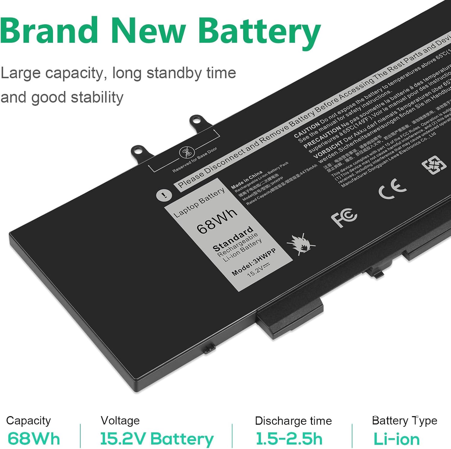 3HWPP Laptop Battery for Dell Latitude 5401 5410 5411 5501 5510 5511 Precision