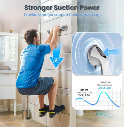 Grab Bars for Bathtubs and Showers, Heavy Duty Shower Handle 2 Pack 16 Inch Suct