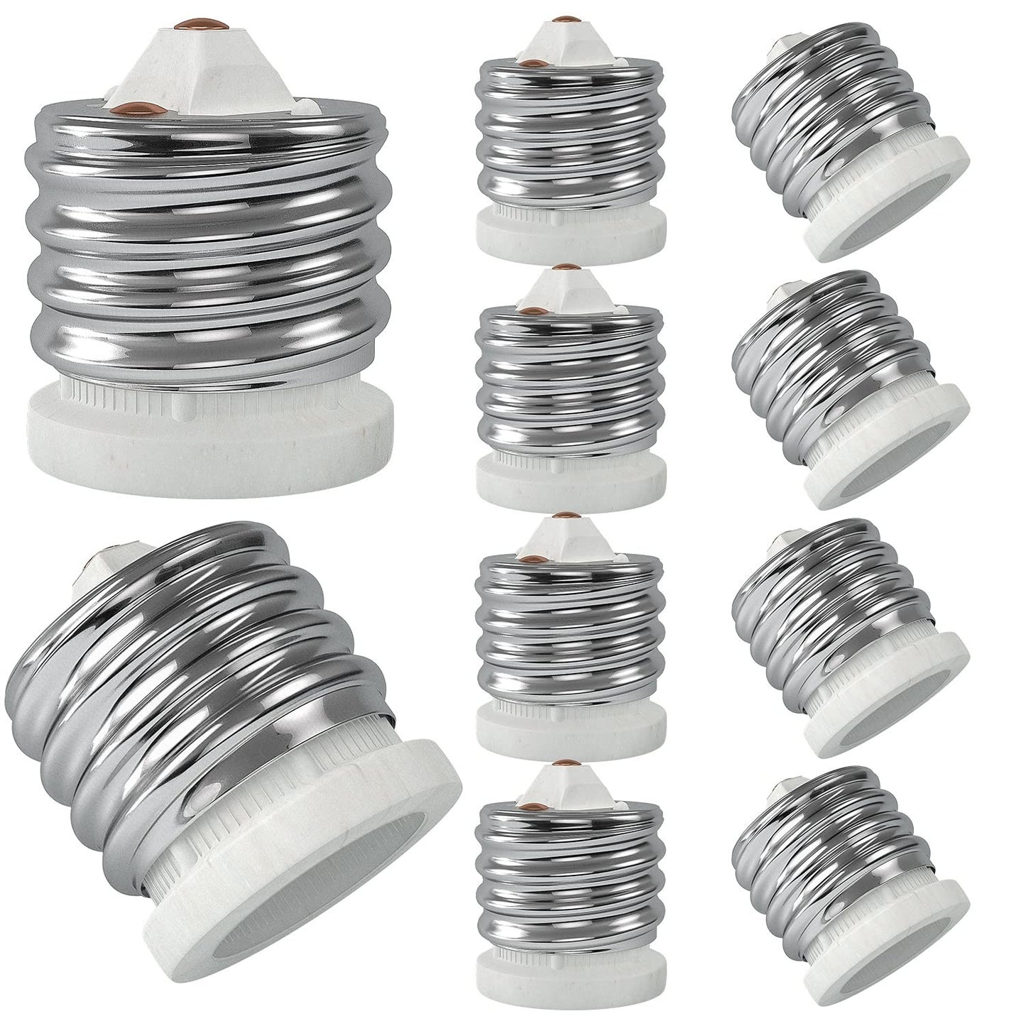 E39 to E26 Socket Adapter Ceramic Mogul to Medium Base Converter UL 10‑Pack