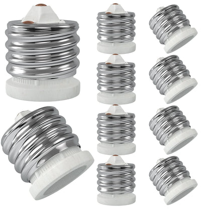E39 to E26 Socket Adapter Ceramic Mogul to Medium Base Converter UL 10‑Pack