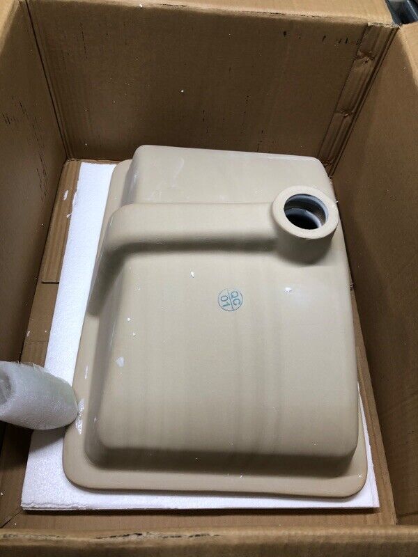 Dcolora Undermount Bathroom Porcelain Ceramic Rectangular Vessel Sink - White