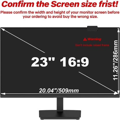 23 Inch Privacy Screen Monitor 16:9 Widescreen Anti Blue Light Protector 2 Pack