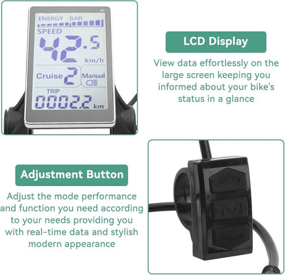 Electric Bicycle LCD Display 24V 36V 48V 60V E Scooter M5 Meter Waterproof 5 Pin NA259-005