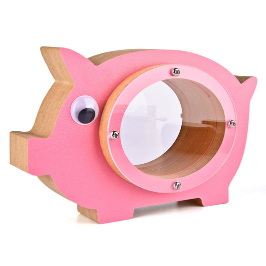 Wooden Piggy Bank Kids Money Box Coin Bank Gifts Pink