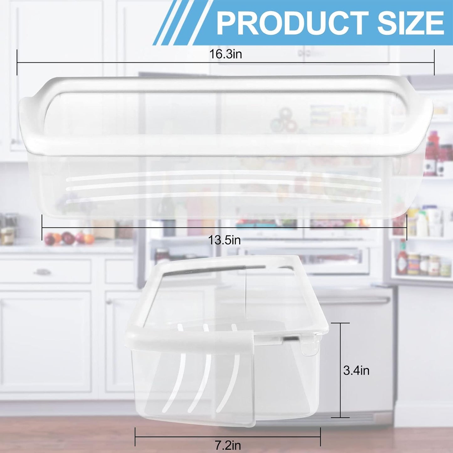 2-Pack for Whirlpool Refrigerator Door Bin Basket Shelf WPW10321304 AP6019471