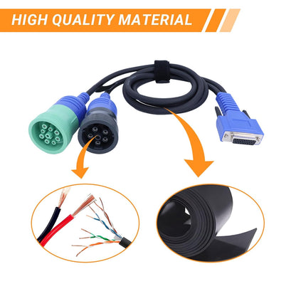 DB26 Nexiq 493148 Diagnostic Cable 6/9-Pin Cummins Adapter for Trucks
