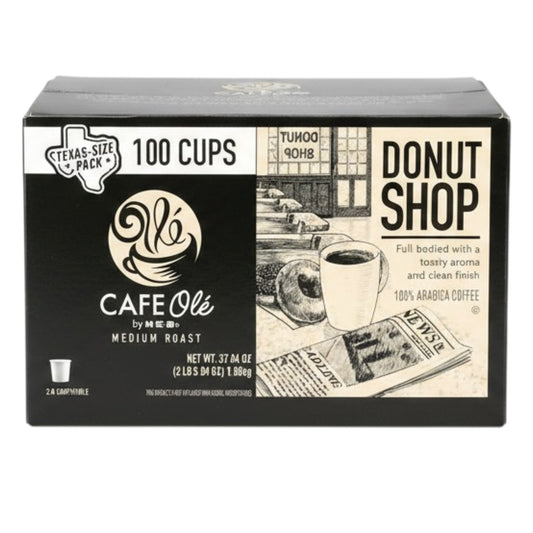 CAFE Ole by H-E-B Donut Shop Medium Roast Coffee Single Serve Cups 100 Count