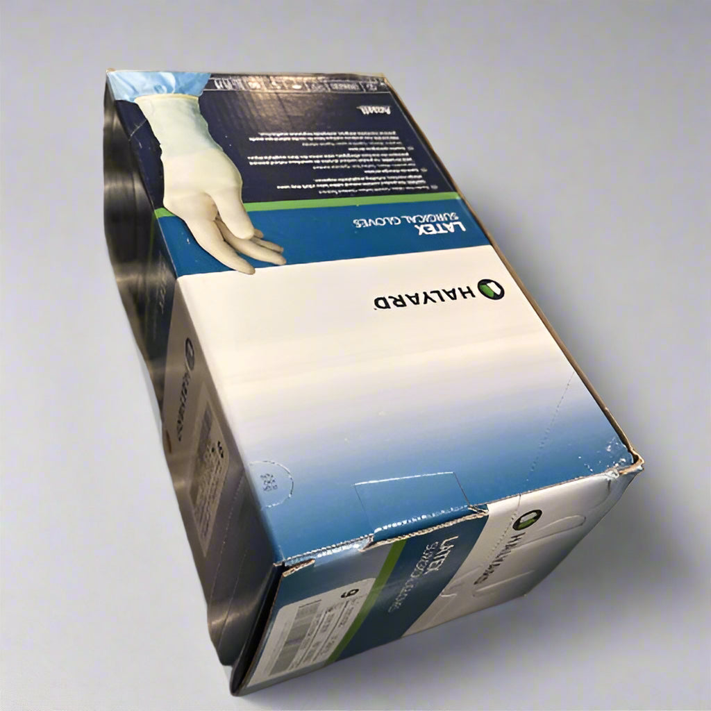 HALYARD Surgical Gloves Latex Sterile Powder Free Size 6.5 Small Box of 50 Pairs