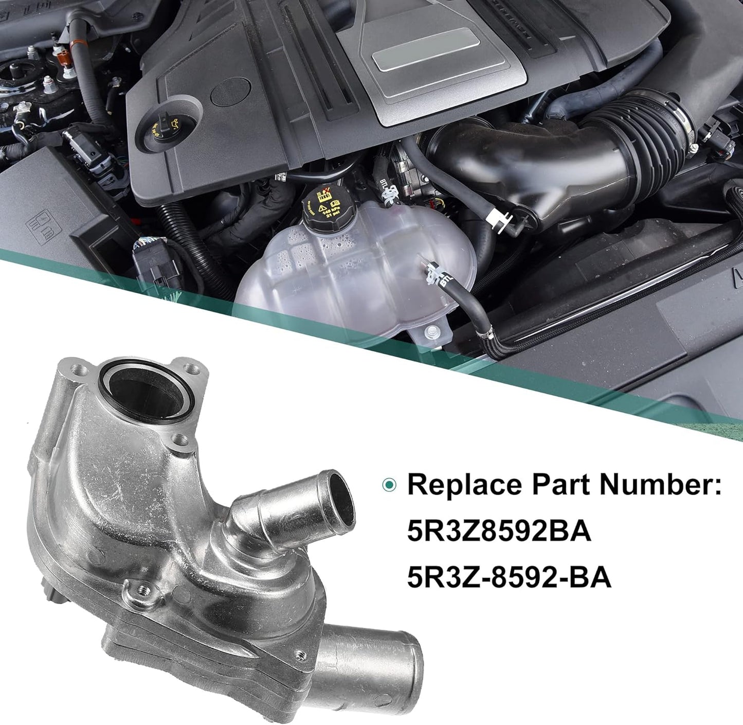 Aluminum Alloy Thermostat Housing 5R3Z8592BA for 2005-2010 Ford for Mustang 4.0L