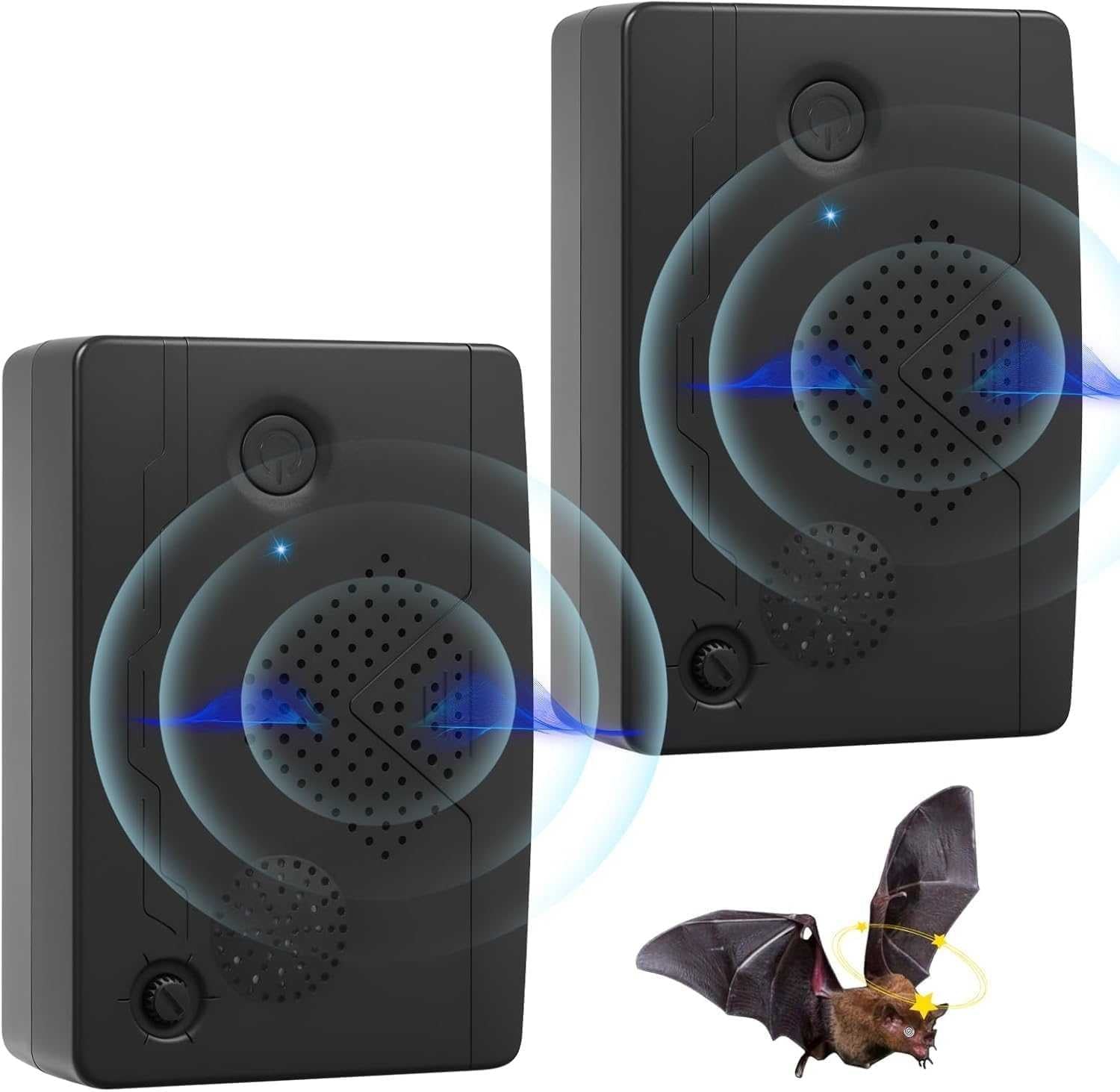 2025 2Pack Ultrasonic Bat Repellent Outdoor Attic Bird Deterrent Indoor Rechargeable NA261-003