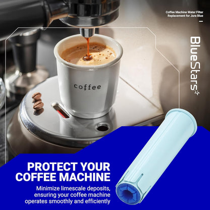 3 Coffee Machine Water Filter Compatible for Jura Espresso Machines BlueStars