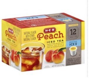 HEB Iced Tea Single Serve Cups 12 cts. Peach (Pack of 2)