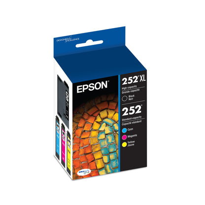 NEW Genuine EPSON 252XL High-Capacity BLACK INK CARTRIDGE + COLOR INK