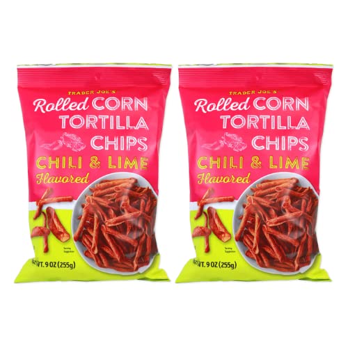 Trader Joe's Rolled Corn Tortilla Chips, Chili & Lime Flavored, 2 Pack