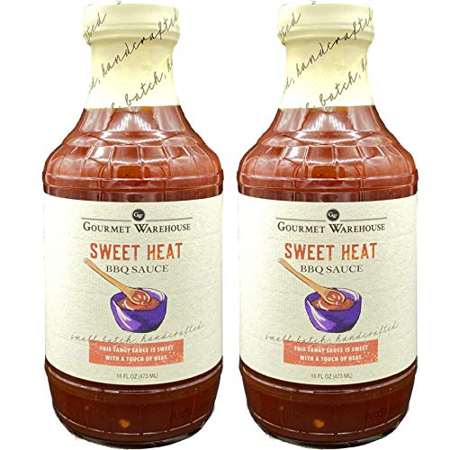 Gourmet Warehouse Sweet Heat BBQ Sauce, Premium Barbecue Sauces Handcrafted In Small Batches Gluten-Free, HFCS-Free, Delicious Sauce 16 Ounces Bottle (Pack of 2)