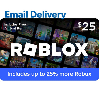 $25 Roblox Email Delivery Gift Card plus Exclusive Virtual Item