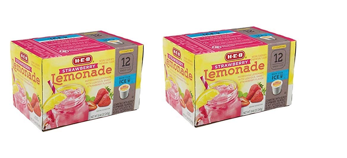 H-E-B Strawberry Lemonade; 2.0 Compatible 12 cts. (Pack of 2) Total 24