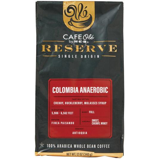 CAFE Ole Reserve Colombia Anaerobic Whole Bean Coffee Single Origin by H‑E‑B