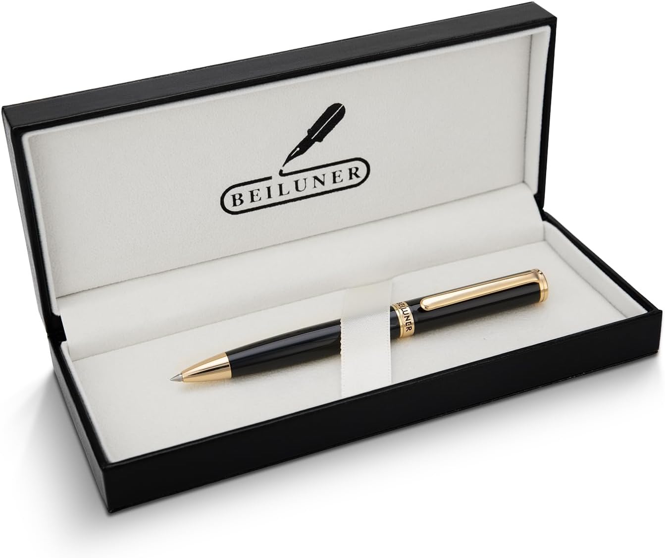 BEILUNER Luxury Ballpoint Pen Set - 24K Gold Trim, Schneider Refill, Gift Box