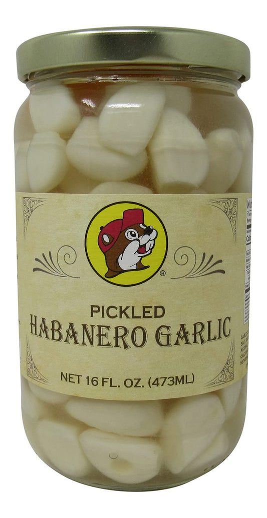Buc-ee's Pickled Habanero Garlic in a Resealable Jar, Gluten Free, No High Fructose Corn Syrup, 16 Fl Ounces
