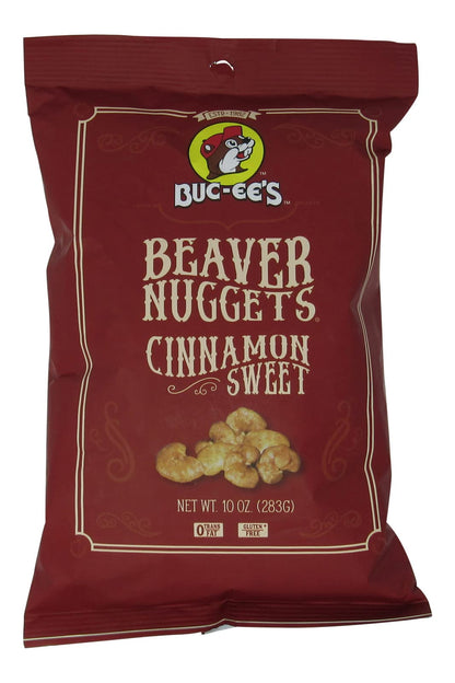 Buc-ee's Beaver Nuggets Cinnamon Sweet Flavored Snack Puffs, Gluten Free, One 10 Ounce Bag