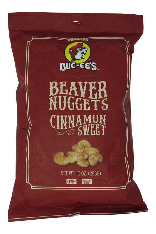 Buc-ee's Beaver Nuggets Cinnamon Sweet Flavored Snack Puffs, Gluten Free, One 10 Ounce Bag