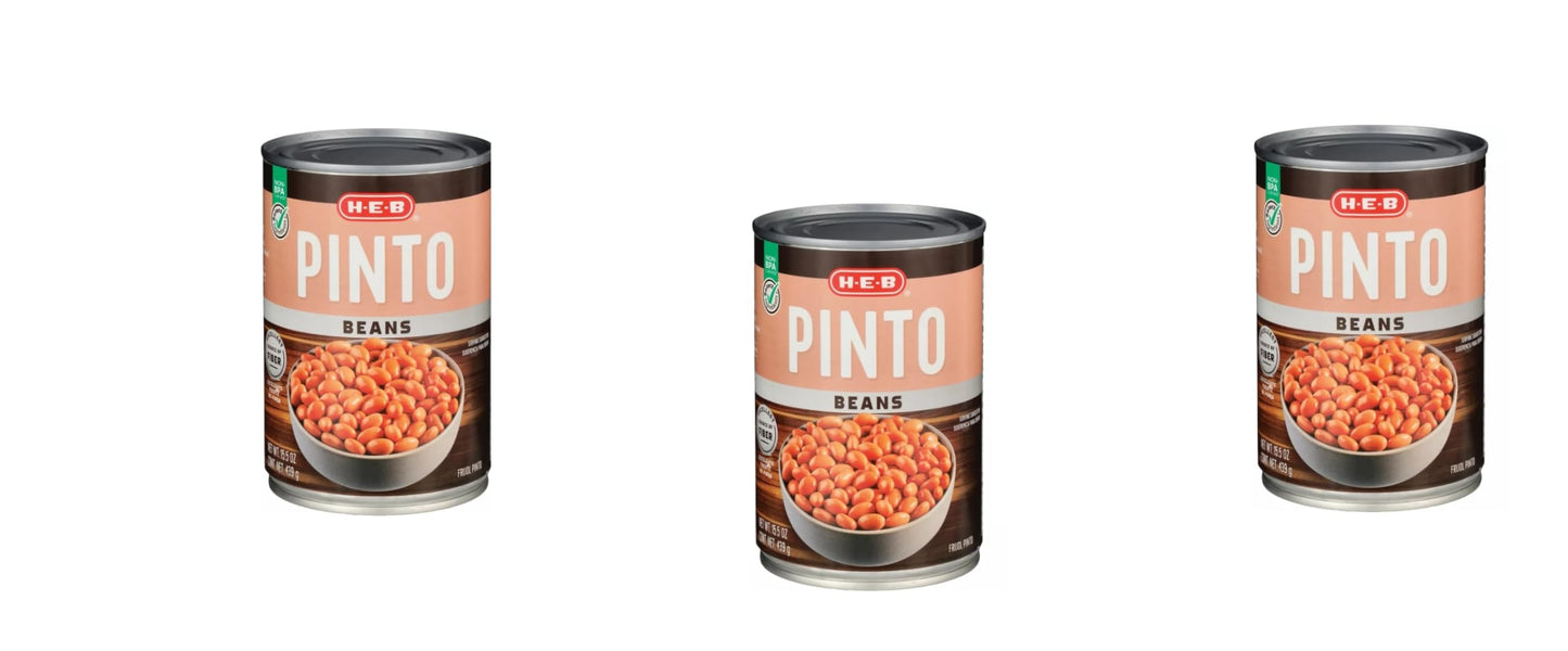 H-E-B Beans 15oz - 3 cans (Pinto)