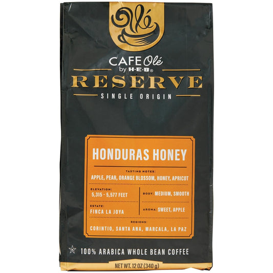 CAFE Ole Reserve Honduras Honey Whole Bean Coffee Single Origin by H‑E‑B