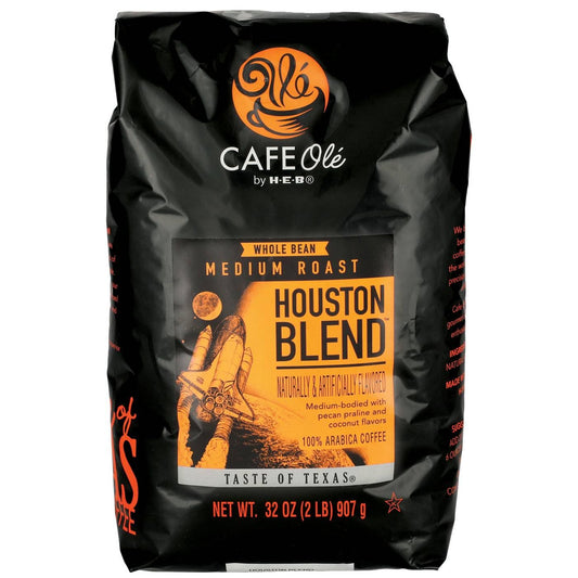 HEB CAFE Ole Houston Blend Whole Bean Coffee 2 lbs Medium Roast
