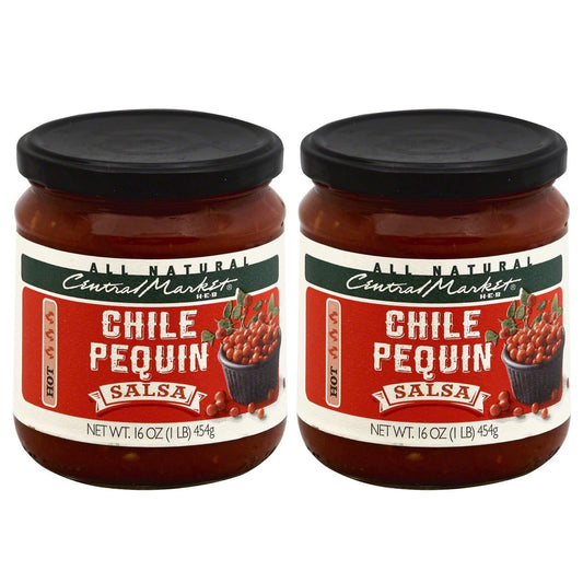 Central Market HEB All Natural Salsa 2 Pack -16 Oz (16 oz 2 Pack, Chile Pequin Salsa)