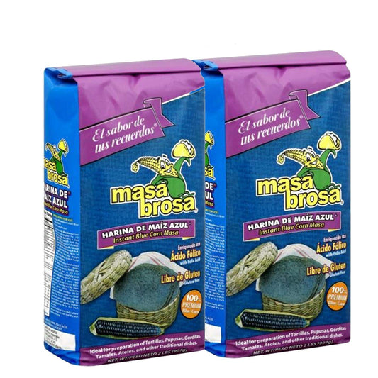 MASABROSA Corn Flour Masa Instantanea Premium Quality Gluten Free (Azul, 2 Pack)