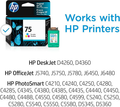 HP 75 Tri-color Ink Cartridge for DeskJet OfficeJet PhotoSmart CB337WN NA216-005