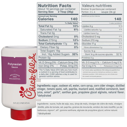 Chick-fil-A Sauce Bundle -- Chick-fil-A Sauce and Polynesian Sauce -- 16 ounces each