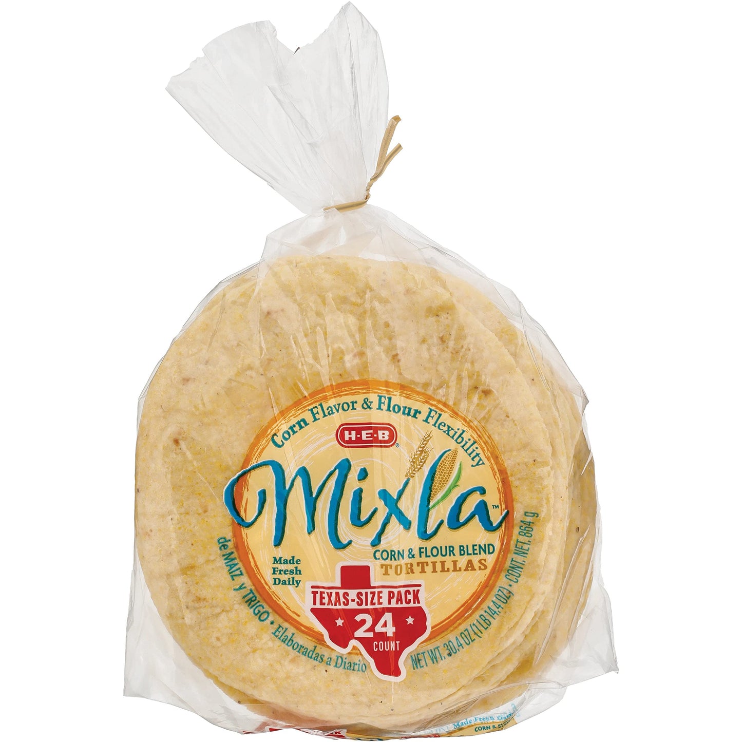 HEB Mixla Mixed Corn & Flour Blend Tortillas 24 count each bag (3 bags total) Tortilla Mixta de Harina y Maiz HEB